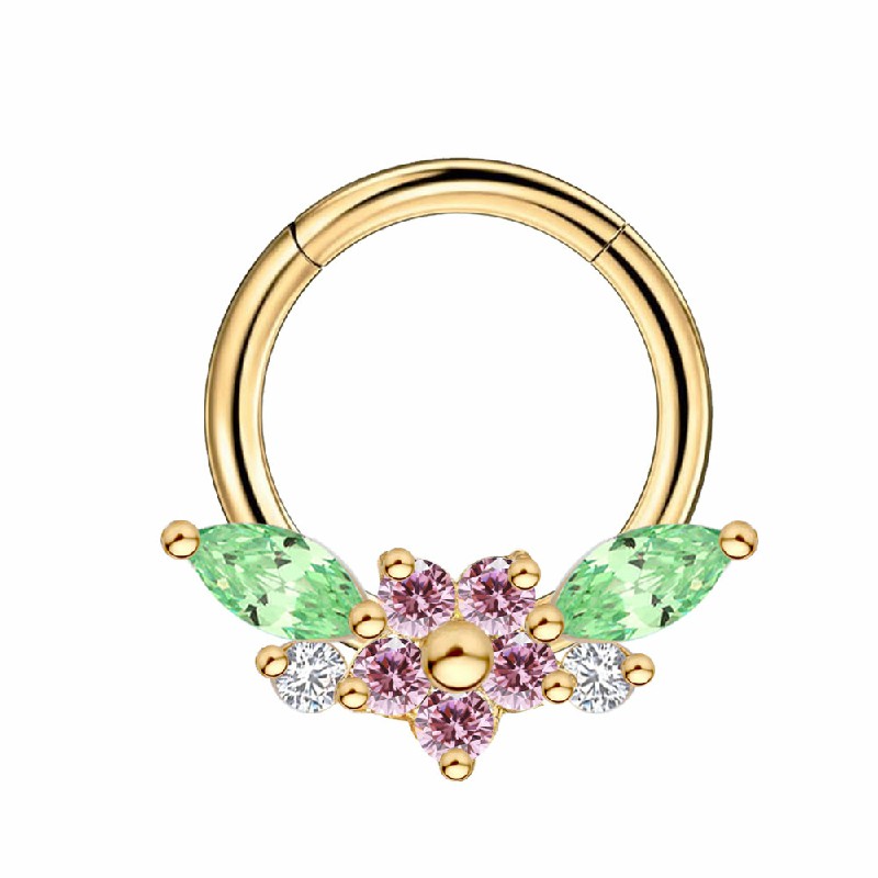 16G Flower Gem Hinged Clicker